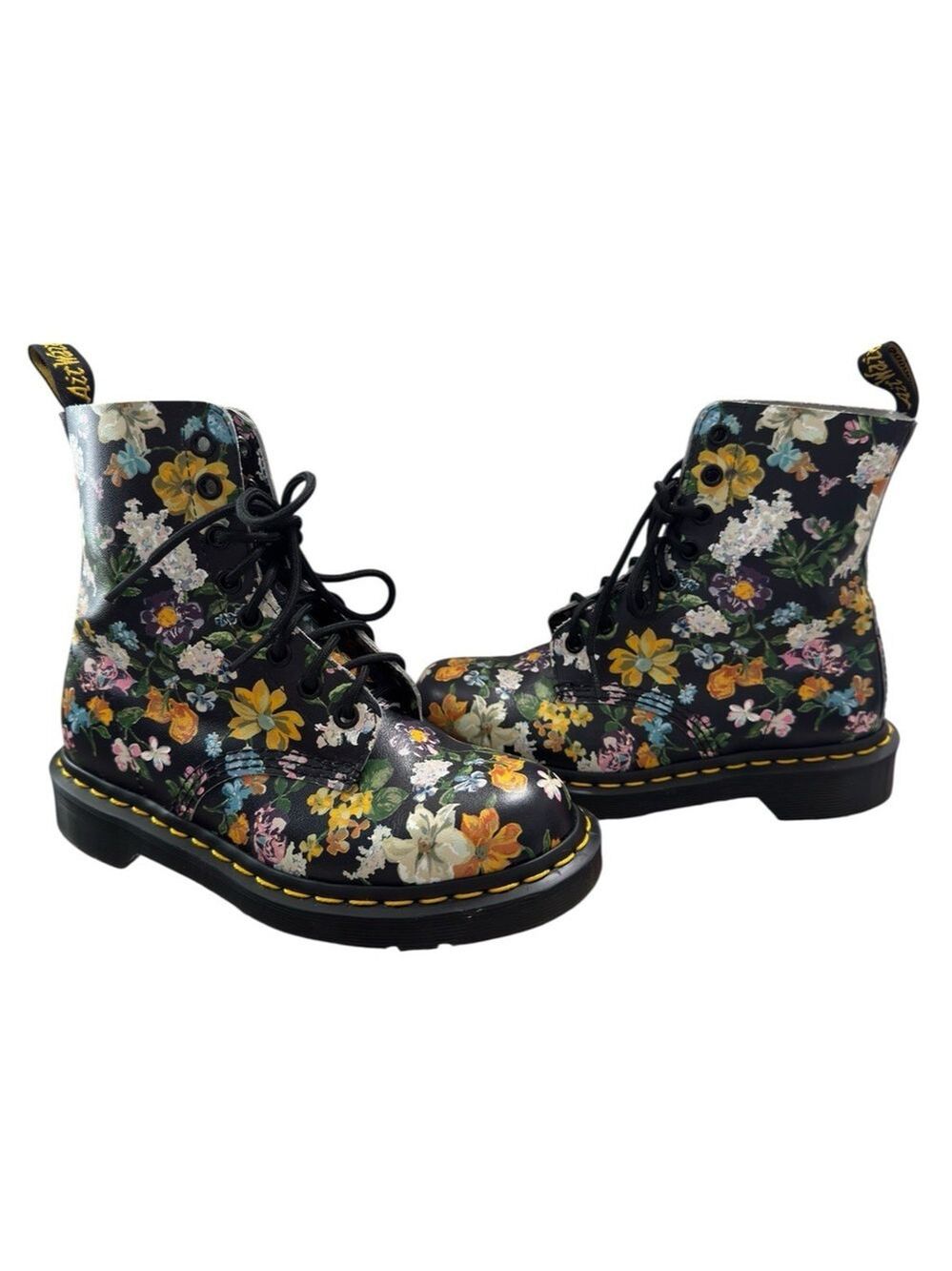 Dr. Martens 1460 Pascal Darcy Floral Leather Combat Boots Sz 36/5-5.5M